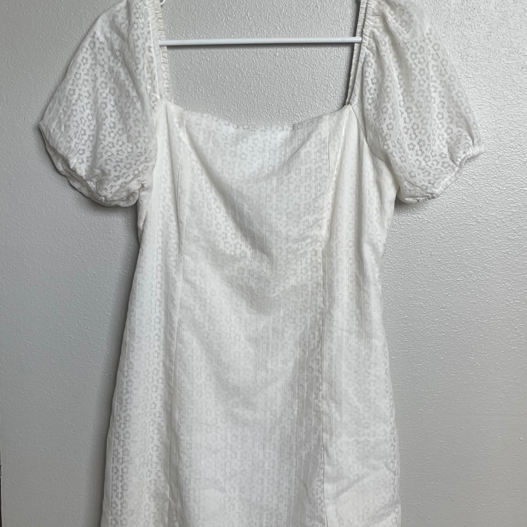 Altar’d State Puff Sleeve White Mini Dress